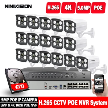 

8CH 4K 16CH 5MP NVR POE Security Camera System Outdoor IR-CUT CCTV Video Surveillance Video Recorder Kit Smart playback Record