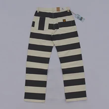 BOB DONG новые мотоциклетные штаны в полоску для узников винтажные байкерские брюки 16 унций