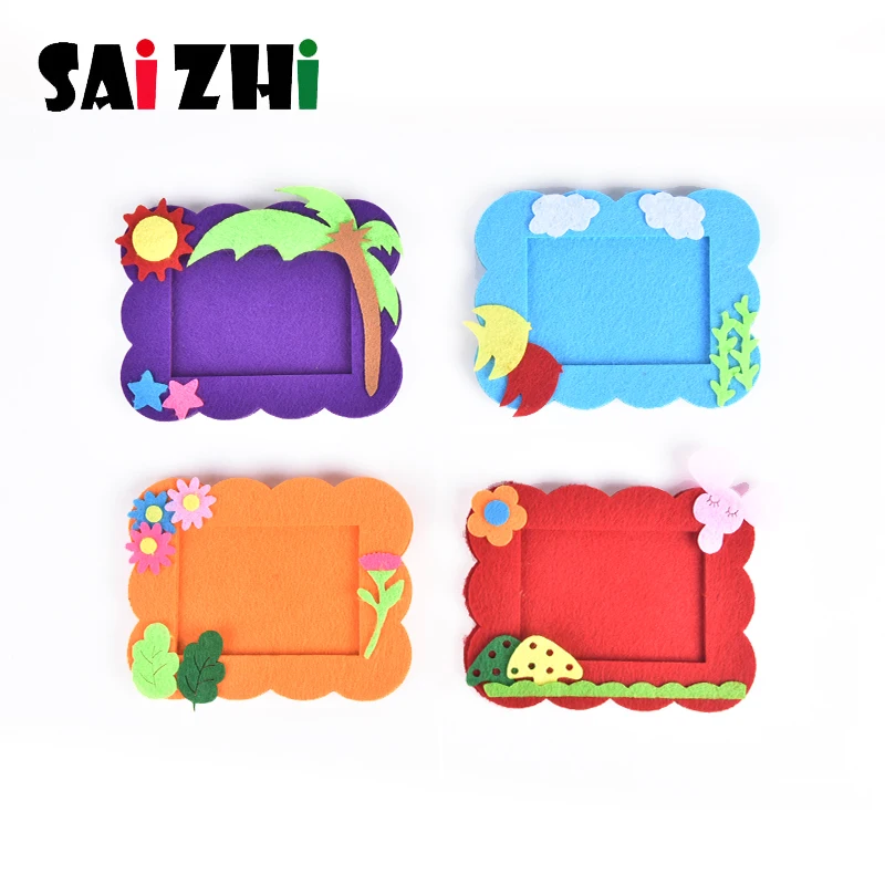 Saizhi enfants bricolage Kit d'artisanat 3D dessin animé Photo cadre Puzzle jouet enfants à la main EVA tissu autocollant enfant créativité jouet Kit SZ3629