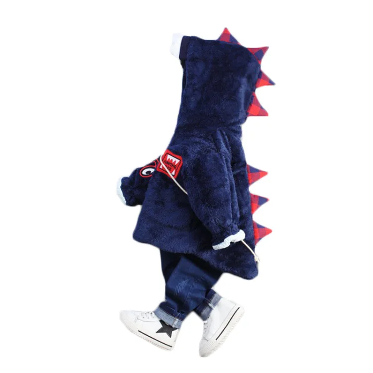 

Childrenswear Hot Selling Little Dinosaur Wool Sweater Cotton-padded Jacket Cotton Coat Hooded Winter Style Children