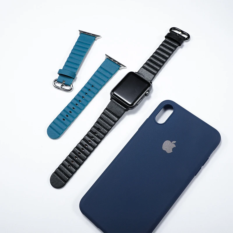 Ремешок для apple watch 42 мм 38 44 40 correa iwatch 5 4 3 2 1 кожаный магнитный браслет с петлей