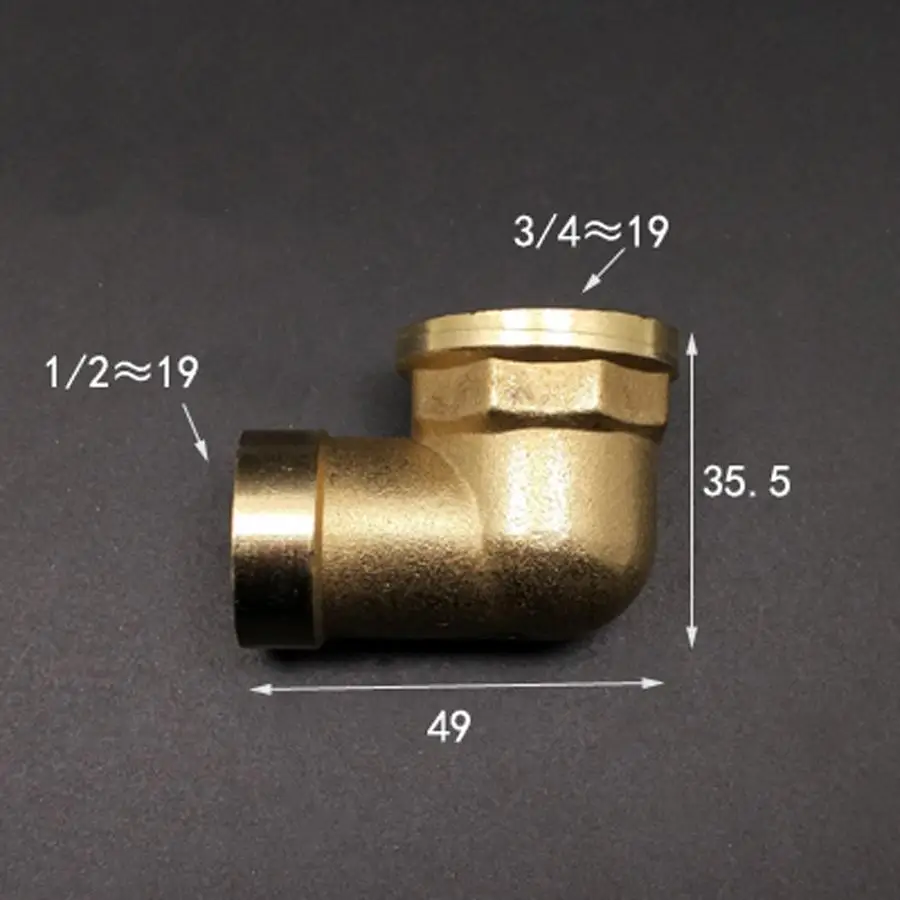 Brass 90 Degree Elbow DN15 1/2&quot BSP Female to 3/4&quot Reducer Pipe Fitting Adapter Coupling Connector | Обустройство дома