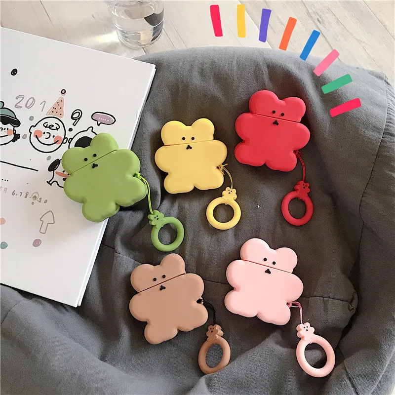 

Silicone Cartoon Earphone Case For Apple Airpods Cute Bear Cake Protection Bluetooth Wireless Headphones Cover For AirPods