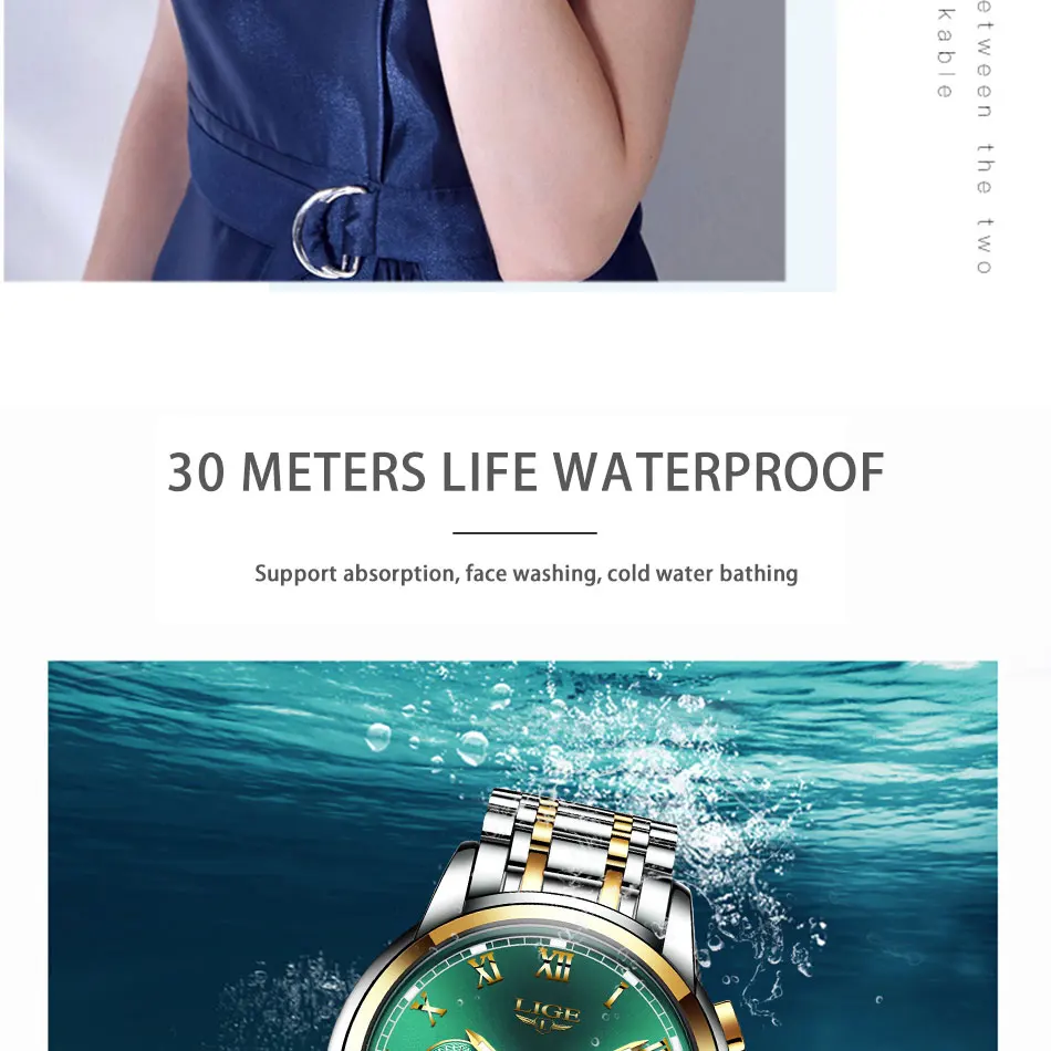 LIGE 2022 New Fashion Women Watches Ladies Top Brand Luxury Creative Steel Women Bracelet Watches Female Quartz Waterproof Watch