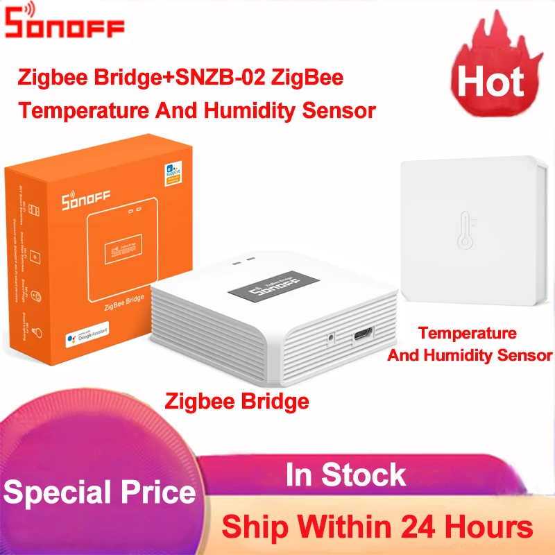Датчик температуры и влажности Sonoff Zigbee Bridge умный дом док станция работает с