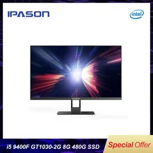 IPASON Mover X 23,8 дюймовый ультратонкий настольный компьютер все-в-одном 9th Gen Intel i5-9400F DDR4 8 Гб ram 480 ГБ SSD GT1030-2G выделенный