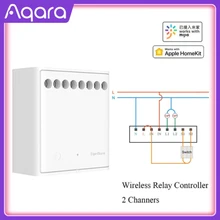 Original Mijia Aqara Two-way control module Wireless Relay Controller 2 channels Work For Mijia APP and Home kit