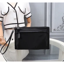 

Black parachute waterproof nylon young men's Hand Bag Canvas European and American fashion leisure envelope bag 2nh007