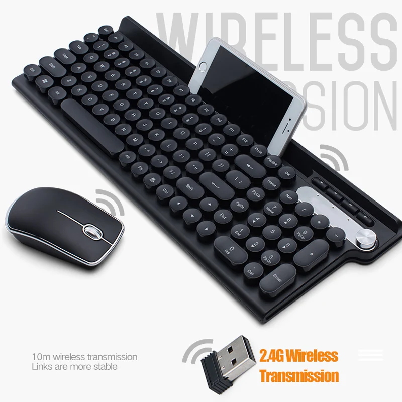 Rechargeable Wireless Keyboard Mouse Combo with Receiver for Office Home Gaming VH99