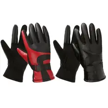 Зимние мотоциклетные флисовые перчатки из искусственной кожи, комбинированные цветные перчатки с сенсорным экраном для езды на велосипеде, защитные утолщенные теплые перчатки