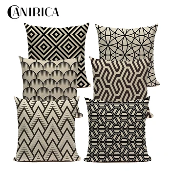 

Geometric Cushion Cover Floral Decorative Pillows Linen 18x18 Pillow Cover for Living Room Home Decor Housse de Coussin