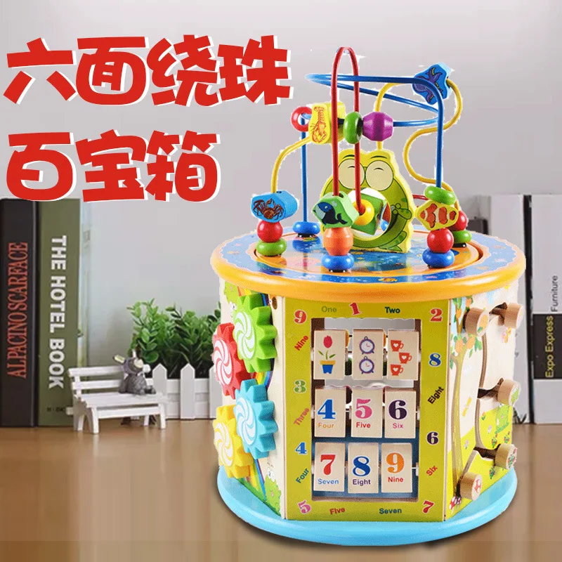 Детские игрушки с бусинами, обучающие игрушки для детей 1-2-3 лет, браслет с бусинами, раннее образование, сундук с сокровищами для девочек