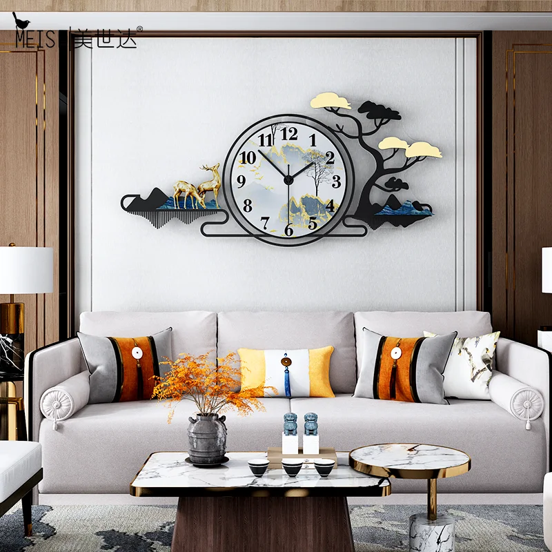 北欧の風景壁掛け時計,大きなモダンなデザイン,リビングルーム,家の装飾,空白の壁の装飾,装飾的なデザイナーの時計|壁時計| - AliExpress