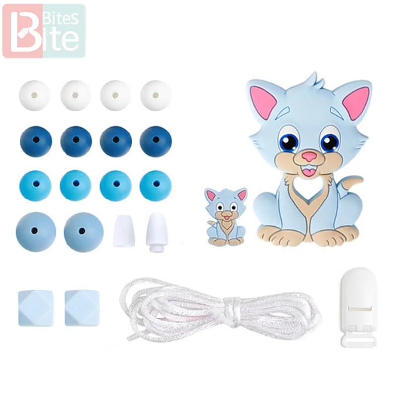 Candy Cat Кусачки 1 Набор DIY Детский силиконовый Прорезыватель для зубов бисер Прорезыватель грызунов кулон в виде ежа DIY ожерелье Младенцы зуб для детей продукт - Цвет: Candy Cat