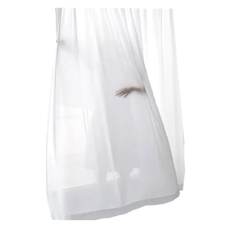 

2019 Nordic Chiffon Pure White Gauze Villa Living Room Bedroom Study Gauze Curtain Customized
