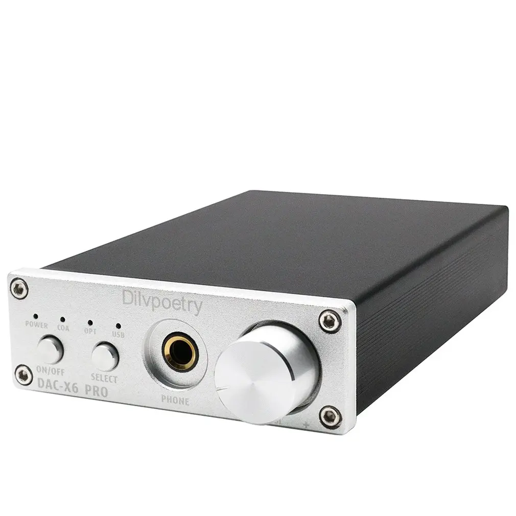 Dilvpoetry X6 Pro декодер DAC hifi-усилитель для наушников декодер 24 бит/192 кГц коаксиальный/оптический/USB стерео аудио декодер ЕС вилка