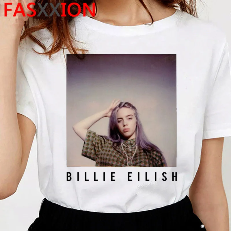 Billie eilish футболка женская мода Топ хип-хоп Футболка harajuku Эстетическая ulzzang 90s футболка kawaii забавная женская с коротким рукавом