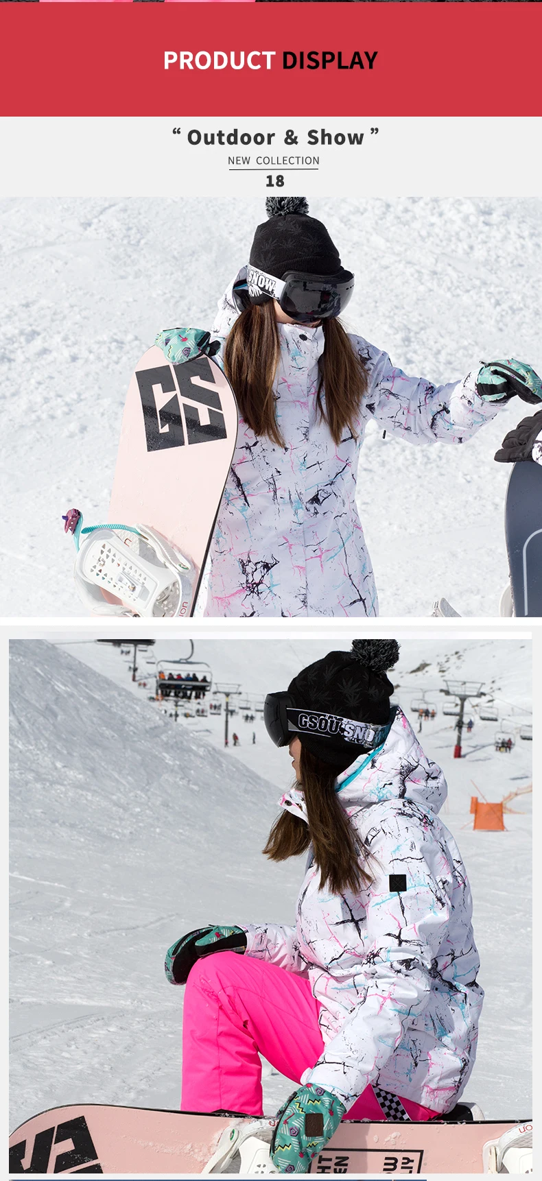 SMN Женская лыжная куртка для сноуборда зимняя куртка ветрозащитная Водонепроницаемая зимняя теплая уличная спортивная одежда