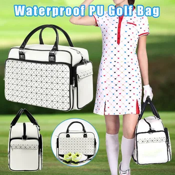 

Golf Clothes Bag Waterproof Clothing Bag PU Large Capacity Independent Shoe Bags 2-way zipper THJ99