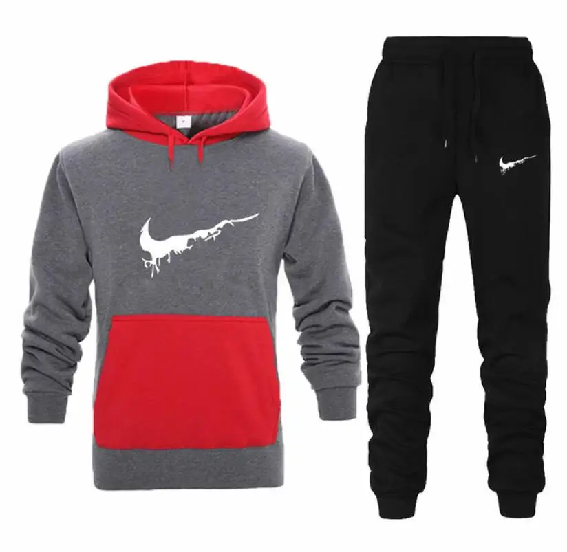 Зимние модные брендовые мужские комплекты, спортивный костюм с ...