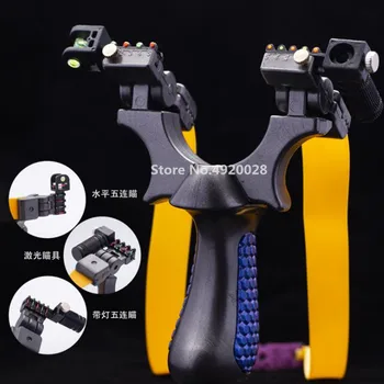 

High quality elastic resin flat rubber band 5 aiming laser quasi-precision slingshot hunting shooting outdoor hunting