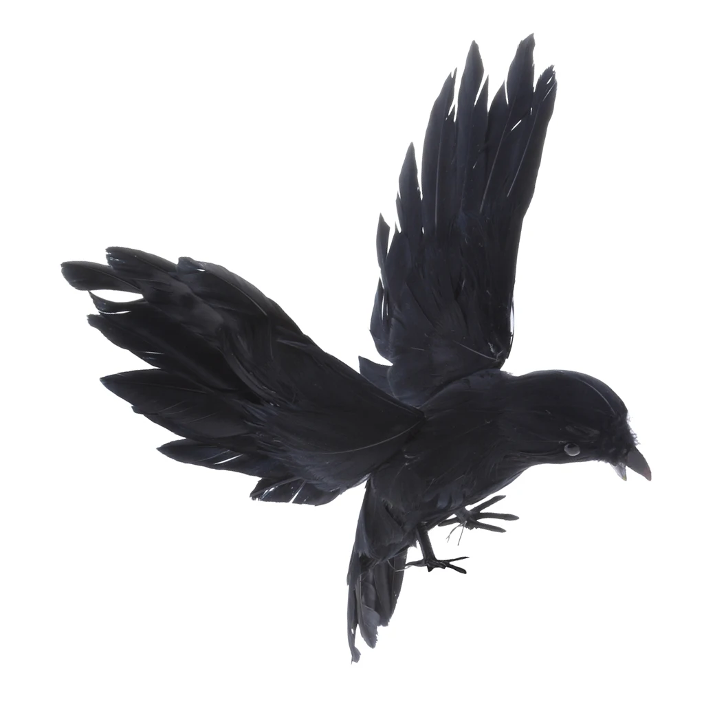 Plastic Feather Flying Crow Decoy Birds Scarer Scarecrow Ornament Plastic Feather Flying Crow Decoy Birds Scarer Scarecrow Ornament