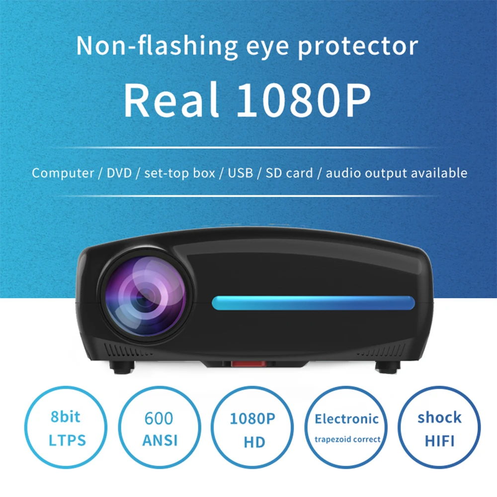  Vivicine S2 Newest 1080p ProjectorOption Android 9.0 HDMI USB PC 1920x1080 Full HD LED Home Theater