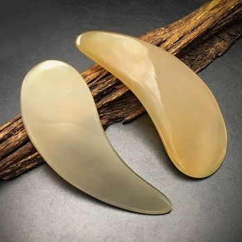 

Natural Ox Horn Guasha Massage Board Scraping Plate Acupuncture Massage Stick Face Body Pressure Therapy Handle Massage Tools