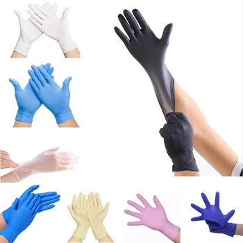 

100 pcs 8 Color Disposable Latex Gloves Dishwashing Kitchen Medical Work Rubber Garden Acid and Alkali Laboratory Gloves LS010