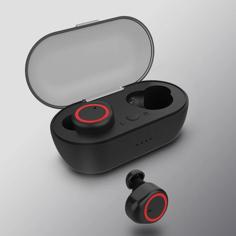 Black-red Tkey A13 TWS Bluetooth беспроводные 5,0 наушники 3D стерео бас спортивные наушники гарнитуры с микрофоном шумоподавление - Цвет: Black-red