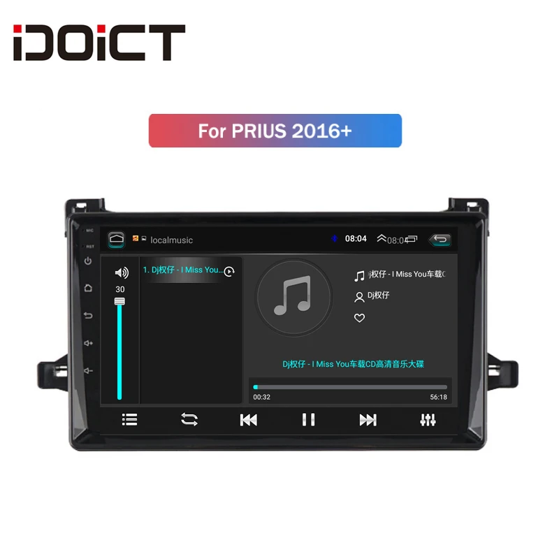 IDOICT Android 9 1 2.5D автомобильный DVD плеер GPS навигация Мультимедиа для Toyota Prius 2016 стерео