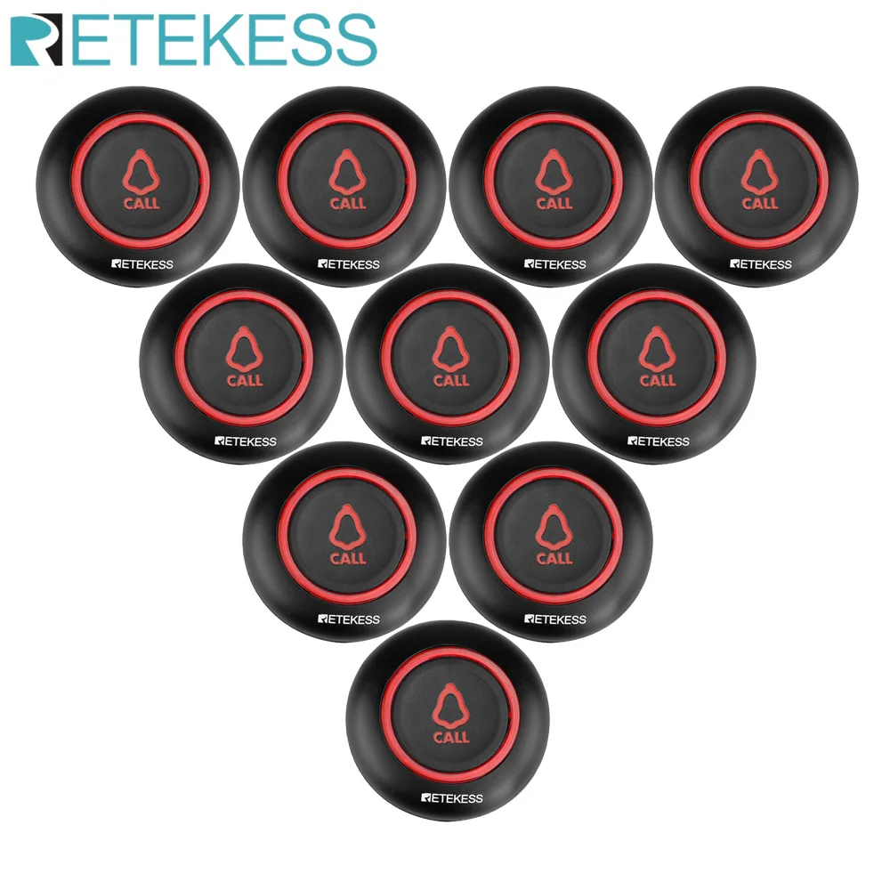 RETEKESS 10pcs TD019 Wireless Pager Call Button Transmitter 433.92MHz Waiter Service Restaurant Cafe Hookah Clinic Bar Hotel wireless calling system