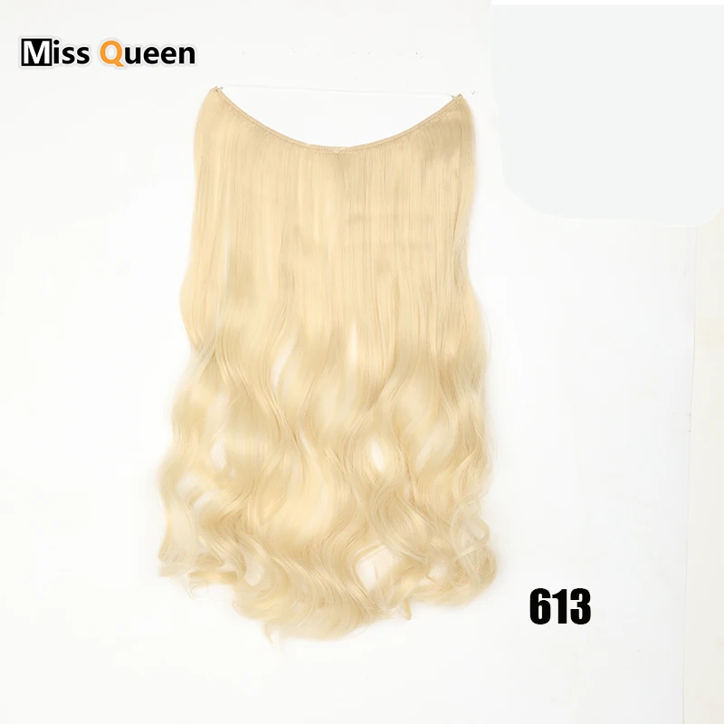 613 MISS QUEEN невидимая проволока, без зажима, одна штука, Halo, накладные волосы, накладные волосы, синтетические волосы для женщин - Цвет: 613