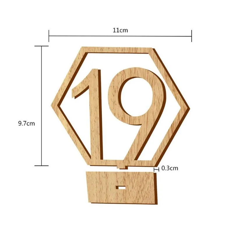 1-20 номер Таблица номерной знак Свадебный шестигранник полый деревянные вечерние украшения сиденье номер карты набор