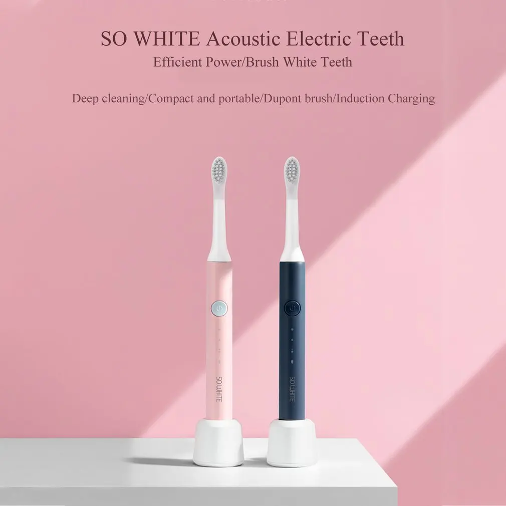 Новинка Xiaomi Mijia SO WHITE ультра звуковая зубная щетка электрическая автоматическая зубная щетка USB перезаряжаемая Водонепроницаемая чистка зубов