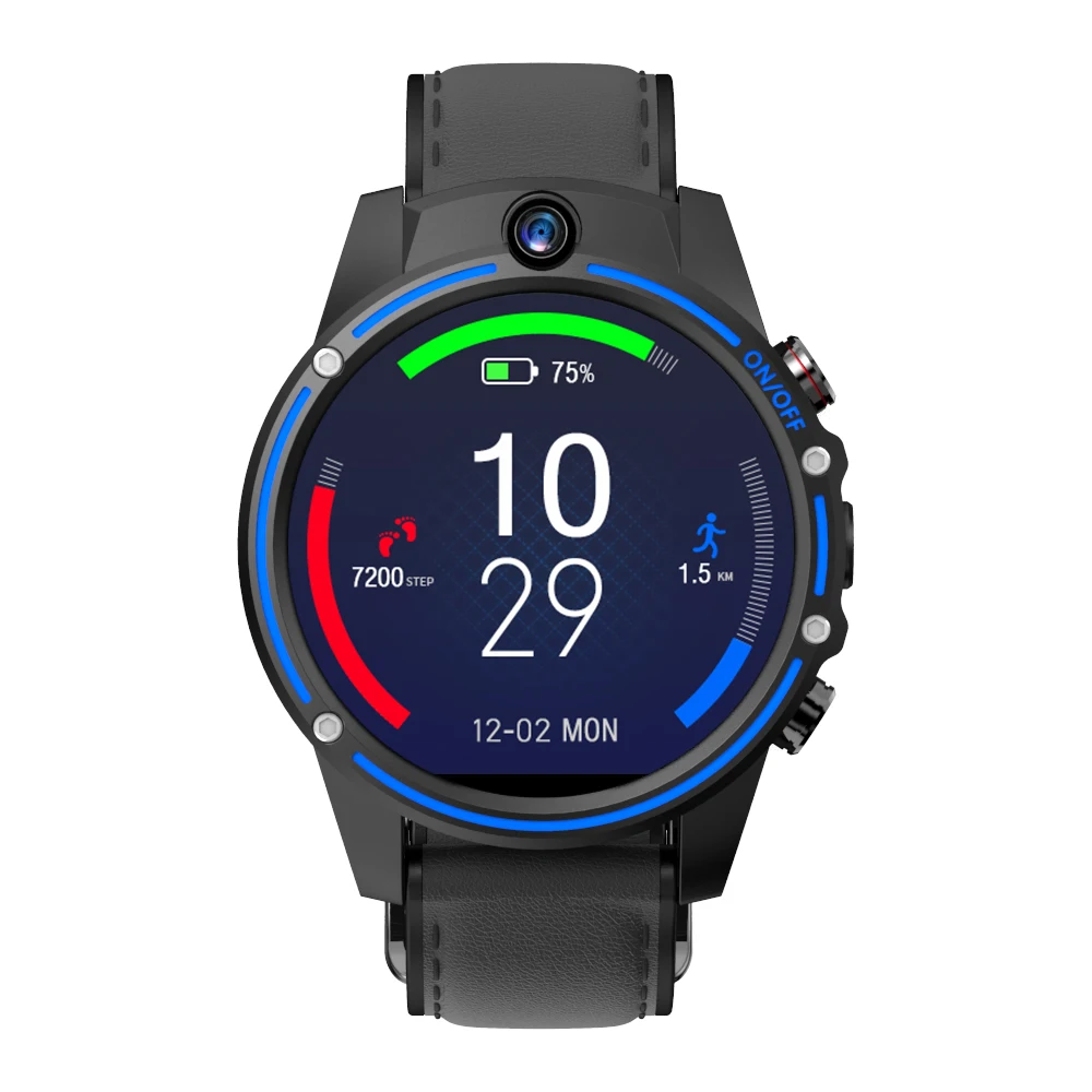 Black Blue Смарт-часы KOSPET X360 v9, 3 ГБ, 32 ГБ, 1,6 МП, двойная камера, gps, спортивные, Android, 800 дюйма, мАч, Bluetooth, умные часы для мужчин, для IOS, Android - Цвет: Black Blue