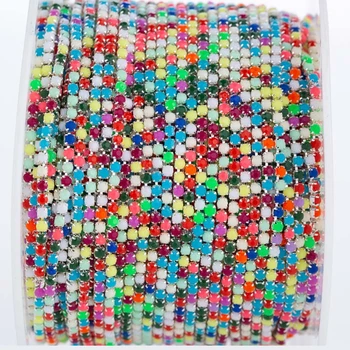 

Taidian Metal Rhinestone Banding SS8 Multicolor For Handmade Jewelry 10yard
