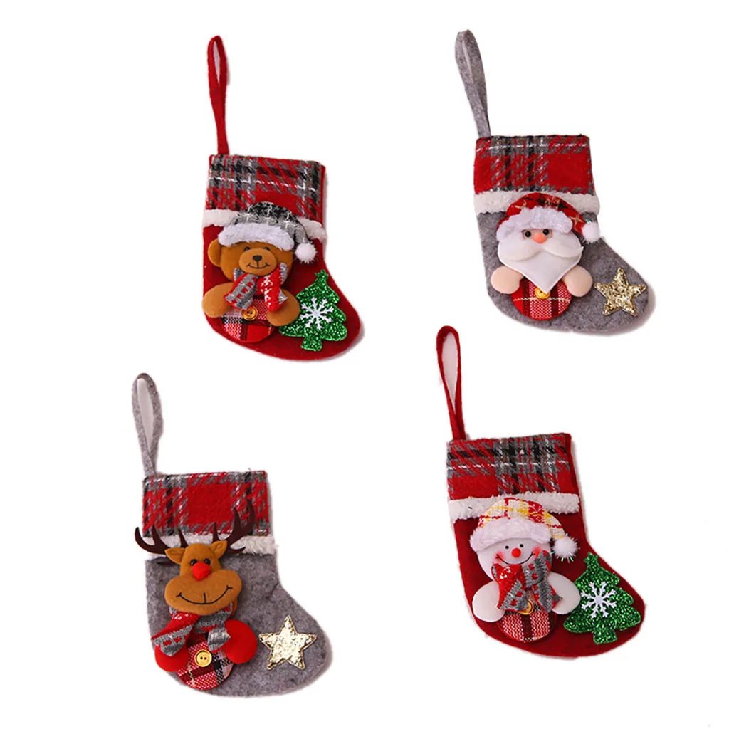 Christmas Socks Xmas Tree Ornament Decoration Party Holiday Christmas Santa Claus Decor Gift Gift Happy Socks 30H