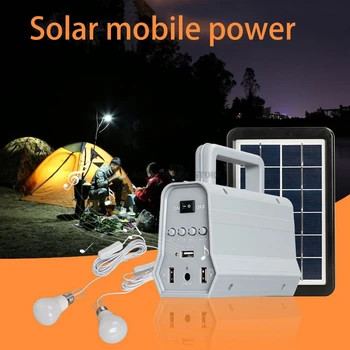 

Power Panel LED Solar Generator Kit Bluetooth Speaker USB Charger Home System Outdoor Lighting Smartphone Charging