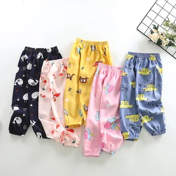 

Girl Pants Children Summer New Baby Boys Long Thin Style Cute Pattern Outwear Clothes Soft Anti-mosquito Latern Pants For Kids