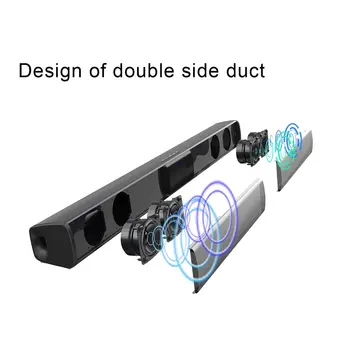 

20W Soundbar Home Theater Surrounding 3D Sound Wireless Speaker Black with RCA/ AUX/ USB Cable High Sound Performance