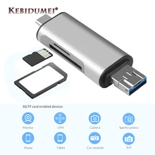 Kebidumei 5 в 1 Тип C OTG кард-ридер с USB женский интерфейс для ПК USB2.0 чтение TF кард-ридер адаптер для компьютера