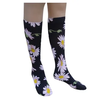 

Little Daisy Printed Socks Alphabet Stockings Women Graduation Gift Socks Serpentine Knee Socks Sweet And Funny Stockings