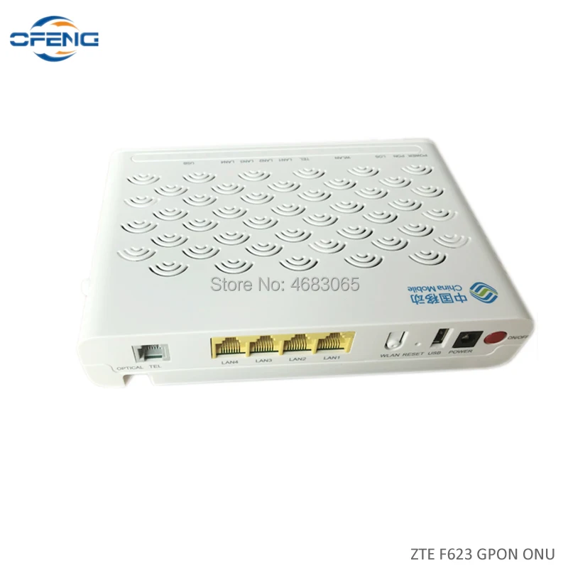 Оригинальный Новый волоконно оптический ZTE F623 6 0 FTTH GPON ONU ONT маршрутизатор с 1GE + 3FE