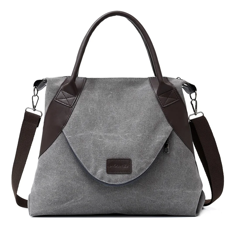 Women Canvas Top-handle Bag Tote Womens Handbag 2021 Fashion Shopper Shoulder Bags Travel Female Casual Crossbody Bag