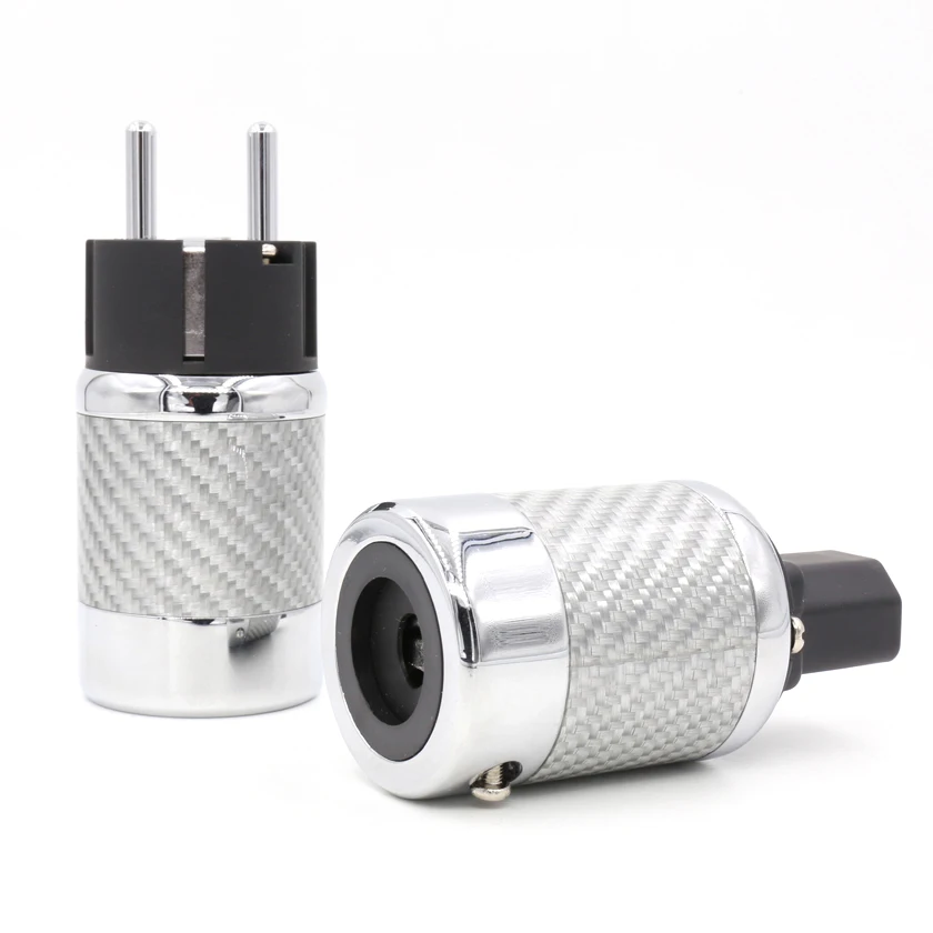 Пара Hi-end HIFI углеродное волокно родиевое покрытие ЕС разъем питания, hifi IEC гнездовой разъем