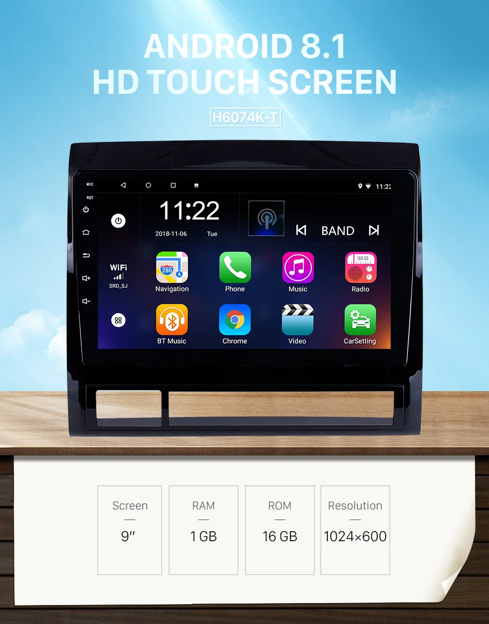 Best Harfey Android 8.1/9.0 Head Unit Player for 2005-2013 TOYOTA TACOMA/HILUX (America Version) 9" Car GPS Support Rear Camera DVR 0