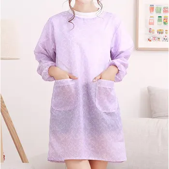 

Korean Fashion Home Kitchen Long-sleeved Apron Adult Smock Unisex Anti-wear Waterproof Anti-oil Overalls