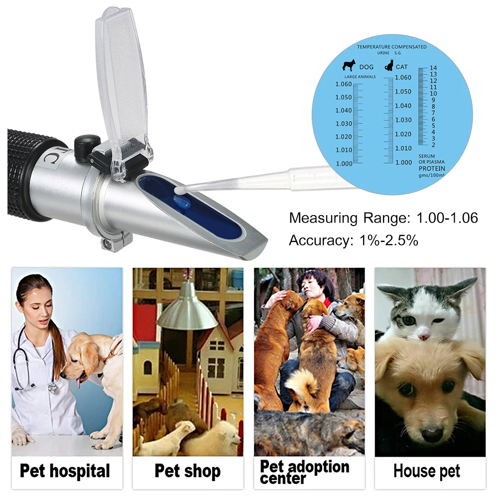 Portable ATC Animal Clinical Refractometer Pet Urine Tester 1.00-1.06 Range M4F0