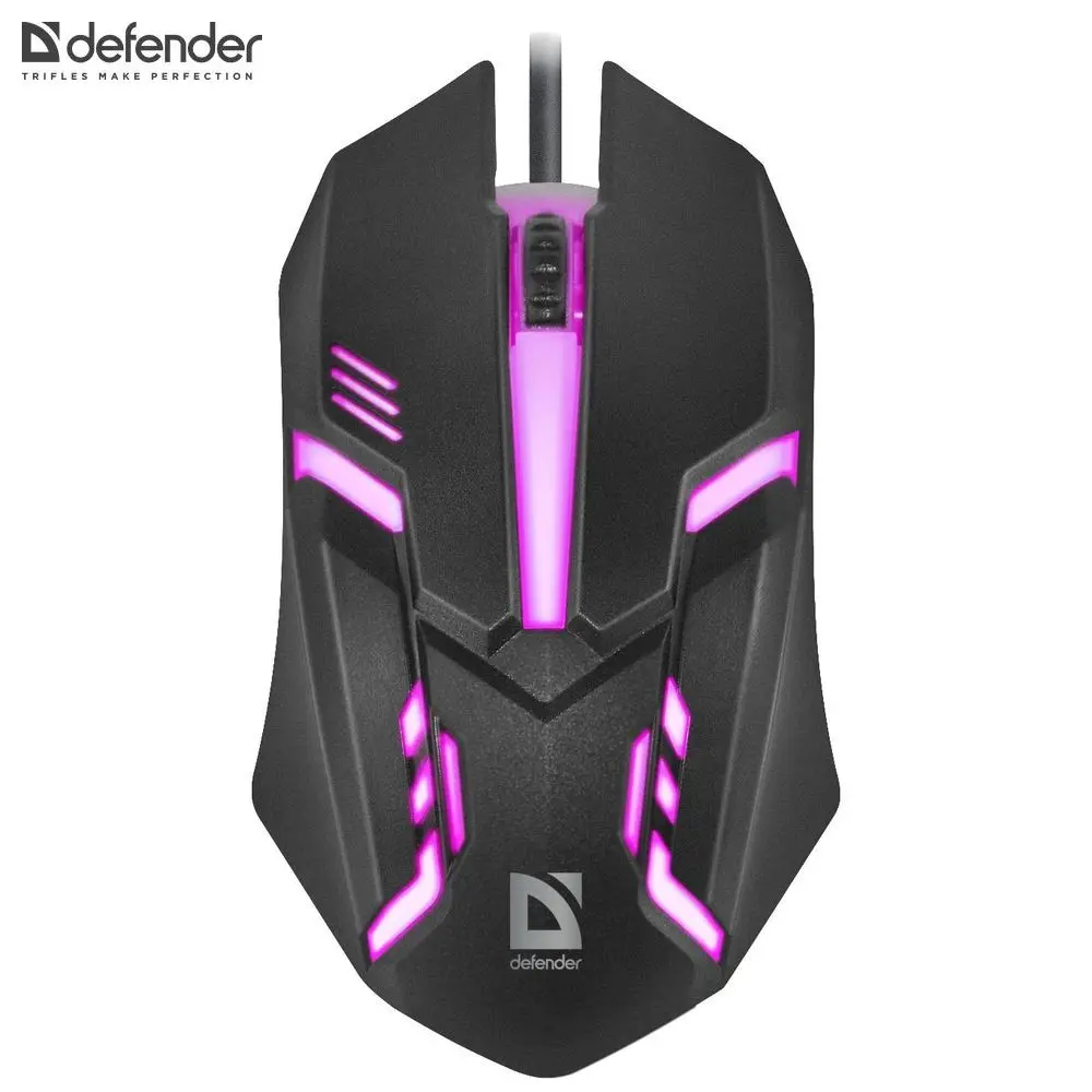 Компьютерная мышь Defender Cyber MB-560L 7цветов,3кнопки,1200dpi,черный